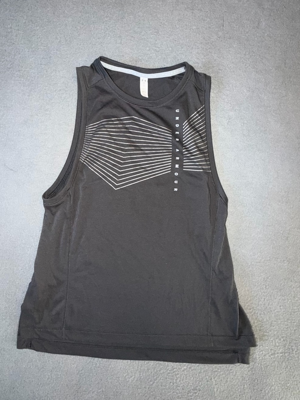 Under Armour Womens Black Tank with White Geometric Print